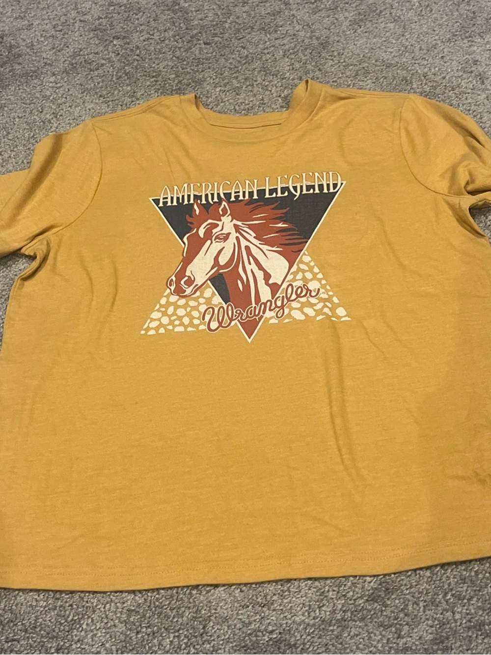 Wrangler Mustard Short-Sleeve Graphic Tee with Horse Print